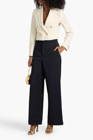 NILI LOTAN JOHAN WOOL-BLEND TWILL WIDE-LEG PANTS - Size 0