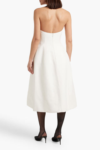 KHAITE BLUME STRAPLESS TWILL MIDI DRESS - Size 6