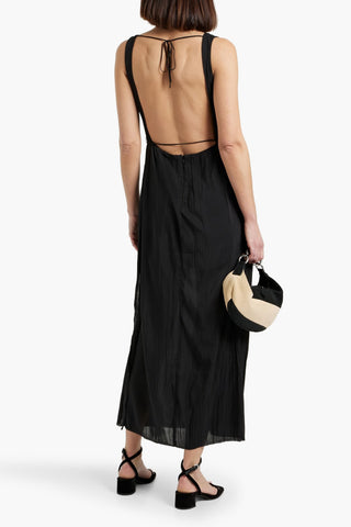 SOLID & STRIPED THE LOU CRINKLED CREPE DE CHINE MIDI DRESS - Size S