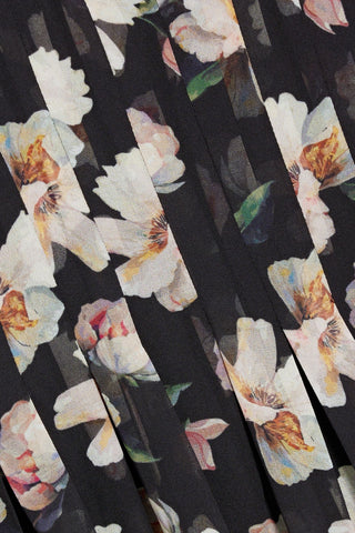 MIKAEL AGHAL PLEATED FLORAL-PRINT CHIFFON MIDI DRESS - Size 4