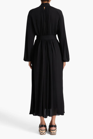 GABRIELA HEARST CEDRIC BELTED SILK-CREPE MIDI DRESS - Size 40
