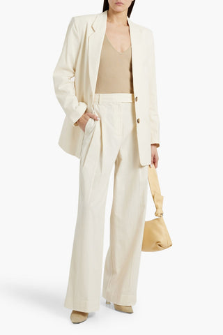 BY MALENE BIRGER CYMBARIA COTTON-BLEND SEERSUCKER WIDE-LEG PANTS - Size 34