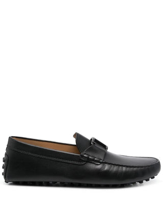 Tods Smooth Leather Penny Strap Gommino Driving Shoes Black