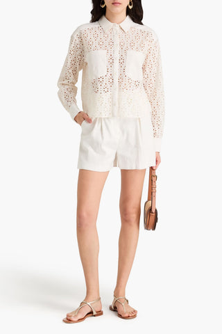 VERONICA BEARD ADERES BRODERIE ANGLAISE COTTON SHIRT - Size 6