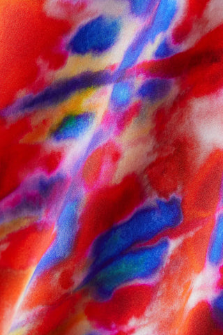 SALONI '+ VENYX LEA TIE-DYED SILK MIDI DRESS - Size 14