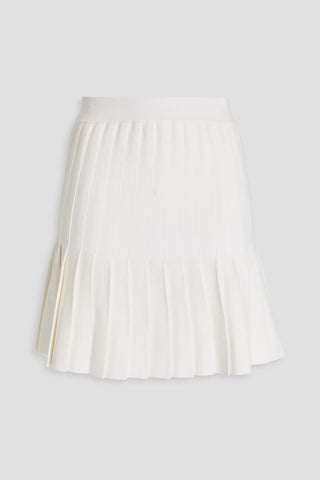 SANDRO PLEATED STRETCH-KNIT MINI SKIRT - Size 40