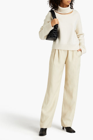 LOULOU STUDIO TAKAROA PLEATED TWILL STRAIGHT-LEG PANTS - Size S