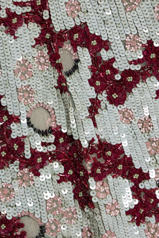 VALENTINO GARAVANI EMBELLISHED SILK-CHIFFON MINI DRESS - Size 40