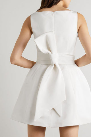 BRANDON MAXWELL SILK-FAILLE MINI DRESS - Size 14