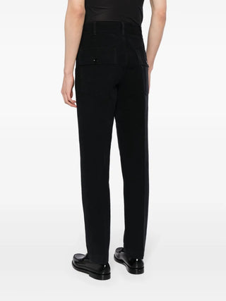 Tom Ford Cotton Straight-Leg Trousers with Front Seams