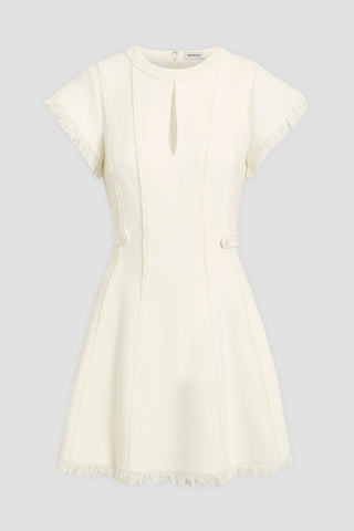 SIMKHAI ANIELLE FRINGED CUTOUT TWEED MINI DRESS - Size 6