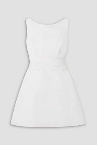BRANDON MAXWELL SILK-FAILLE MINI DRESS - Size 14