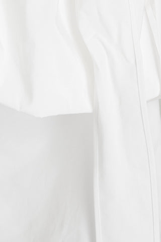 VALENTINO GARAVANI GATHERED COTTON-BLEND TAFFETA TOP - Size 40