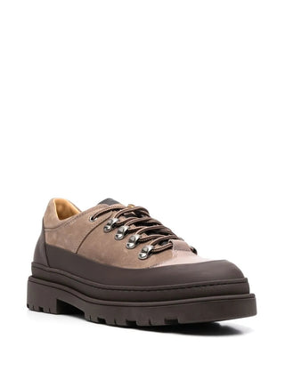 Brunello Cucinelli Two-Tone Suede Lace-Up Shoes with Lug Sole