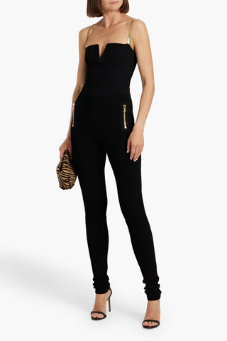 BALMAIN RIBBED-KNIT SKINNY PANTS - Size 48