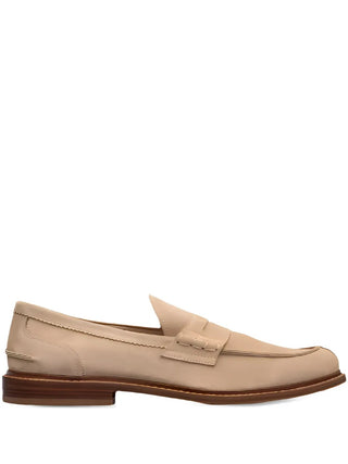 Brunello Cucinelli Tobacco Suede Penny Loafers