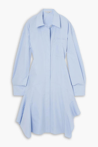 STELLA MCCARTNEY ASYMMETRIC COTTON-POPLIN SHIRT DRESS - Size 40