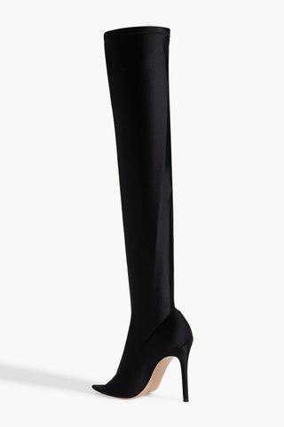 GIANVITO ROSSI HIROKO PVC AND SATIN OVER-THE-KNEE BOOTS - Size 37