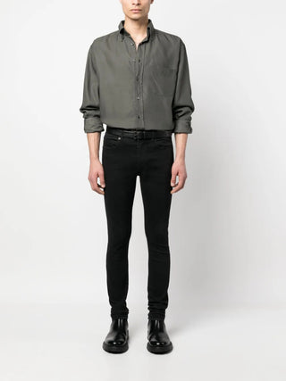 Tom Ford Cotton Button-Down Collar Shirt with Chest Pocket Green