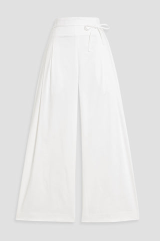 CAROLINA HERRERA CROPPED COTTON-BLEND WIDE-LEG PANTS - Size 0