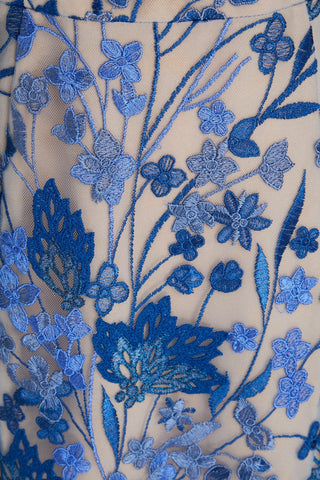MARCHESA NOTTE EMBROIDERED TULLE DRESS - Size 14