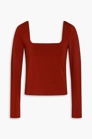 VINCE STRETCH-PIMA COTTON-JERSEY TOP - Size M