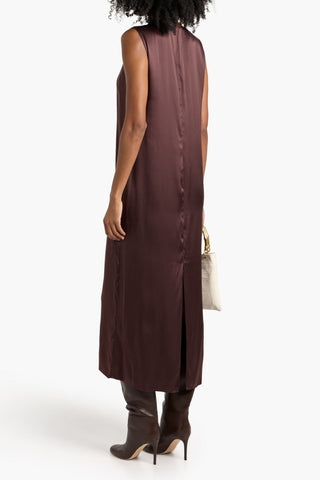 VERONICA DE PIANTE ALESSIA WASHED-SILK MIDI DRESS - Size 38