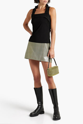 HELMUT LANG EMBELLISHED TWISTED JERSEY TOP - Size M