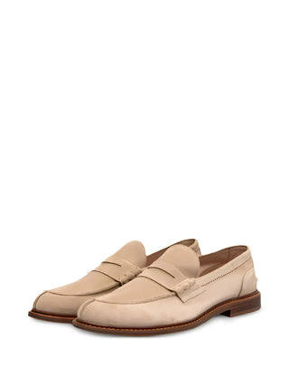 Brunello Cucinelli Tobacco Suede Penny Loafers