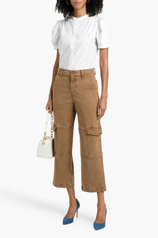 FRAME THE GATHERED COTTON-POPLIN TOP - Size S