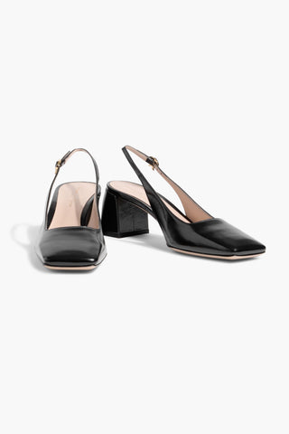 GIANVITO ROSSI FREEDA 55 LEATHER SLINGBACK PUMPS - Size 39