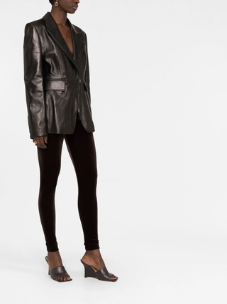 Tom Ford Leather Zip-Front Single-Breasted Blazer