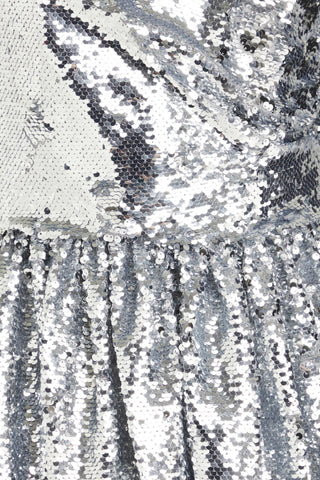 SIMKHAI MALLORY GATHERED SEQUINED TULLE MINI DRESS - Size 2