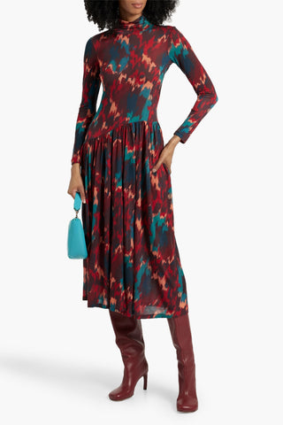 ULLA JOHNSON FERNANDA PRINTED LYOCELL-JERSEY MIDI DRESS - Size XS