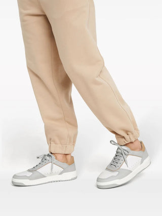 Brunello Cucinelli Leather and Suede Low-Top Sneakers with Perforated Panels