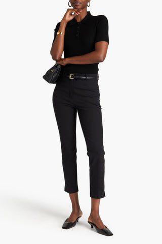 THEORY CROPPED STRETCH COTTON-BLEND TWILL SLIM-LEG PANTS - Size 6