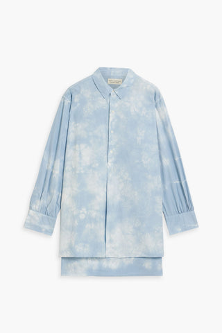 NILI LOTAN AMBROISE TIE-DYED CRINKLED COTTON TUNIC - Size S