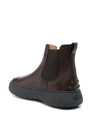 Tods Smooth Leather Chelsea Boots with Chunky Sole