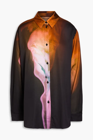 STINE GOYA SOPHIA PRINTED ECOVERO-BLEND SATIN SHIRT - Size S