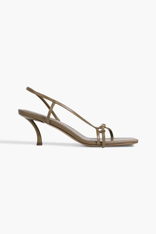 TIBI KENDRICK BUCKLED LEATHER SLINGBACK SANDALS - Size 36.5