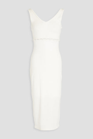 NAADAM CUTOUT BUTTON-EMBELLISHED CUPRO-BLEND MIDI DRESS - Size M