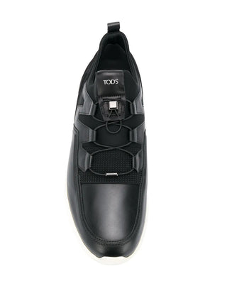 Tods Paneled Leather and Suede Low-Top Sneakers