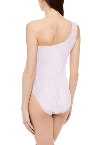 GANNI ONE-SHOULDER FLORAL-PRINT SWIMSUIT - Size 38