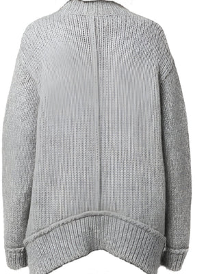Tom Ford Bouclé Knit Deep V-Neck Sweater Grey