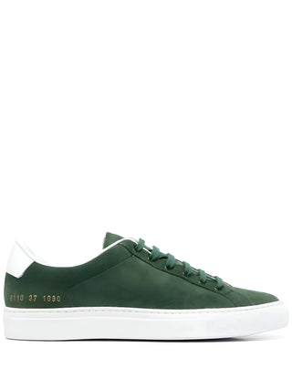 Common Projects Suede Low-Top Sneakers with Gold Numbering Green