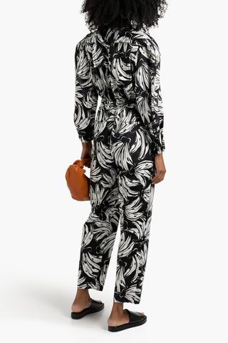 FARM RIO PRINTED COTTON-BLEND POPLIN JUMPSUIT - Size M