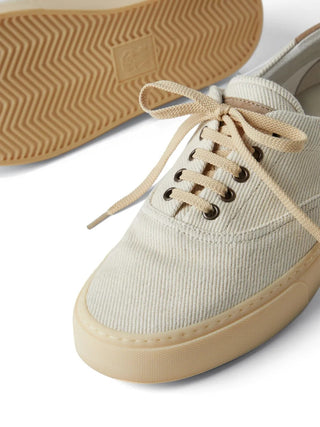 Brunello Cucinelli Ribbed Canvas Low-Top Sneakers with Gum Sole