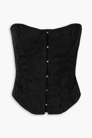 STELLA MCCARTNEY LACE-UP JACQUARD BUSTIER TOP - Size 40