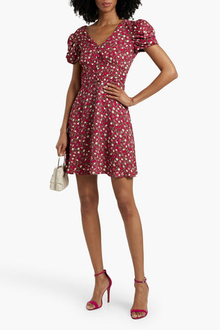 SALONI MARGOT FLORAL-PRINT CREPE MINI DRESS - Size 10