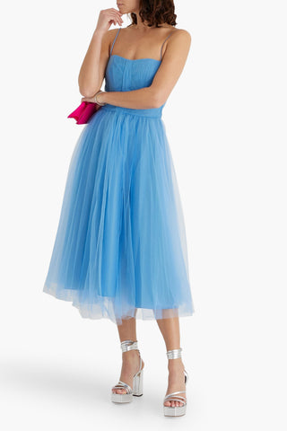 ZAC POSEN GATHERED TULLE MIDI DRESS - Size 6